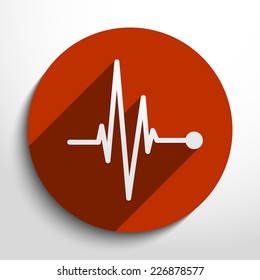 Vector pulse icon. Heart beat, cardiogram. Eps 10.