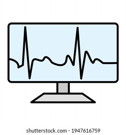 Vector Pulse Outline Icon Design
