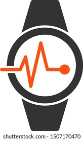 Vector pulse watches flat icon. Vector pictogram style is a flat symbol pulse watches icon on a white background.