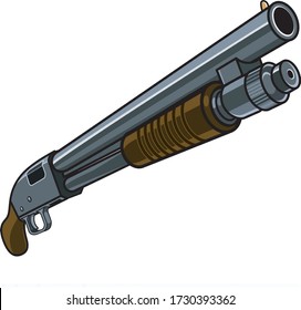 Vector Pump Action Shotgun Pumpgun Stock Vector (Royalty Free) 1730393362