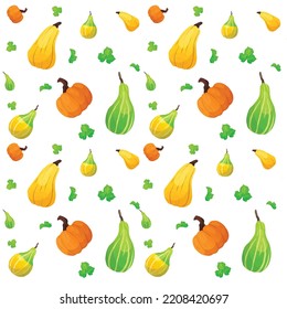Vector Pumpkin Background Seamless Pattern