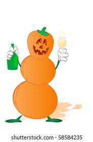 Vector pumpkin by a holiday halloween on a white background