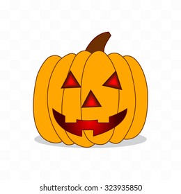 vector pumpkin with an evil expression on his face