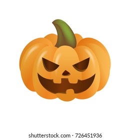Vector pumpkin with a face (jack-o'-lantern). For Halloween postcards, posters, advertisements and so on.