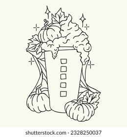 Vektorgrafik von Kürbis mit floraler Dekoration