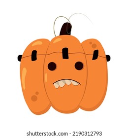 Vector pumpkin frankenstein for Halloween. Happy Halloween.