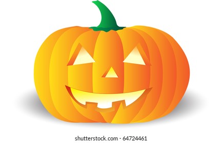 Halloween Pumpkin Isolated On White Backgroundscary Stock Vector ...