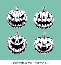 Conjunto de ilustraciones vectoriales de la calabaza del vector