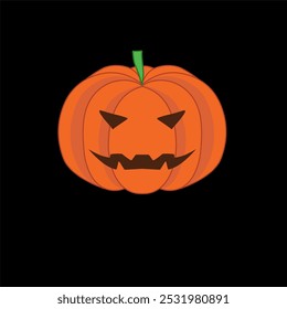 Vector calabaza objeto naranja de Halloween con fondo negro