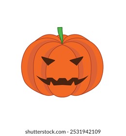 vector pumpkin Halloween scary face