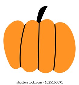 Calabaza vectora. Ilustración dibujada a mano. Colección de otoño.