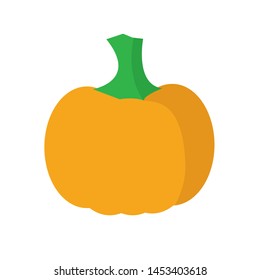 Vector pumpkin icon. Cartoon colored icon on a white background.