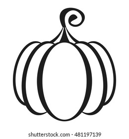 Vector pumpkin icon. Halloween icon. Design elements for advertising and promotion. Flat cartoon illustration. Objects isolated on white background.