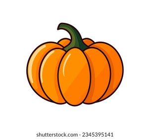Vector pumpkin icon.Orange simple flat pumpkin. Thanksgiving symbol.