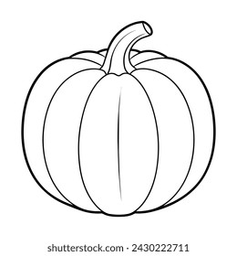 Vector de ilustración de calabaza para colorear página para niños