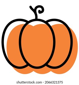 Vector pumpkin illustration on white background
