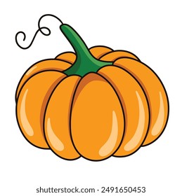 La calabaza de Vector está aislada en el fondo blanco