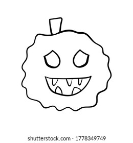 Vector pumpkin line art illustration for Halloween designs