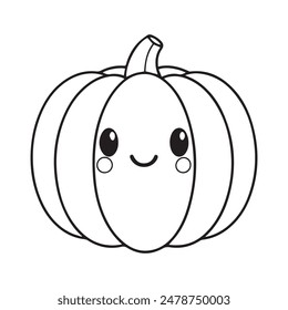 vector pumpkin line art with white background