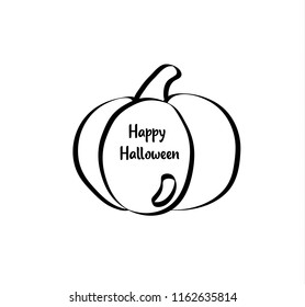 Vector pumpkin logo. Halloween. Isolation, isolated object.