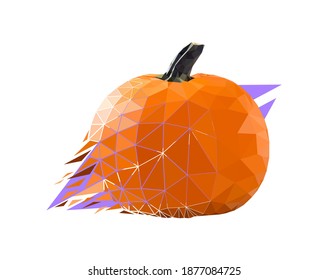 Vector pumpkin in low poly style