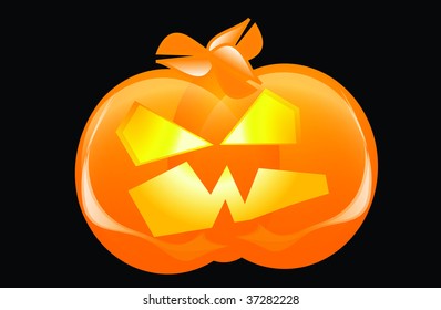 vector pumpkin on black background