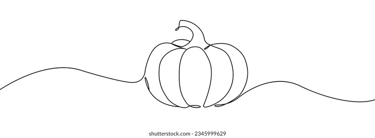 Calabaza vectora una línea. Calabaza de dibujo de línea continua. Símbolo de acción de gracias.