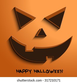 Vector pumpkin portrait  for Halloween on background.