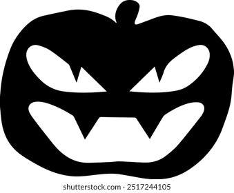 Vector pumpkin with scary face