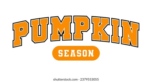 Vector Pumpkin Season Varsity Design Illustration