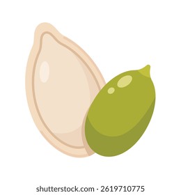 Vector pumpkin seeds in cartoon style