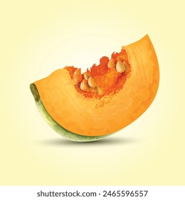 Vector Pumpkin with Sliced light Yellow Background