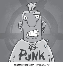 vector punk band poster. cartoon punk band
