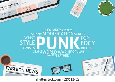 vector punk concept,template