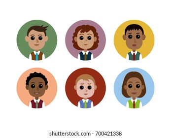 Vector pupils. Illustration, vignette, avatar.
