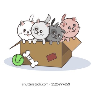 Vector Puppies Kawaii Illustration