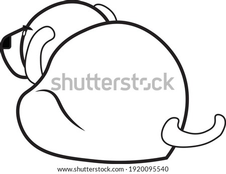 vector of a puppy back pose, cute puppy waiting for owner