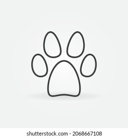 Vector Puppy or Dog Foot Print linear icon. Animal Paw Mark concept symbol in outline style
