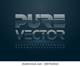 Vector Pure Font. Glass shiny Alphabet. Transparent Letters and Numbers set