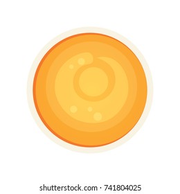 Vector puree healthy breakfast, baby food isolated on white