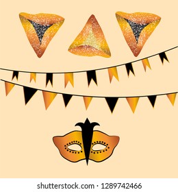 vector Purim symbols