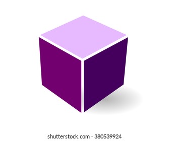Icono de cubo 3d púrpura vectorial aislado sobre fondo blanco. Icono Web.