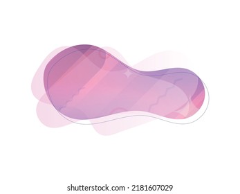 Vector purple abstract flowing shape, isolated banner for website or background. Liquid design element.