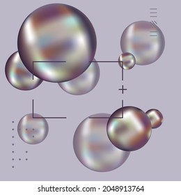 Fondo púrpura vectorial. Imagen 3D. Perlas moradas.