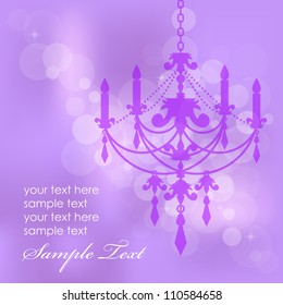 Vector purple background with chandelier