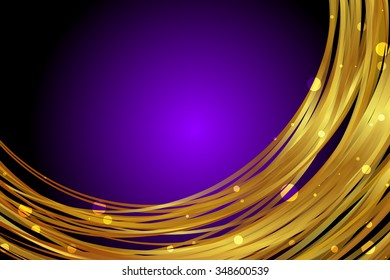 Vector purple background with gold decoration