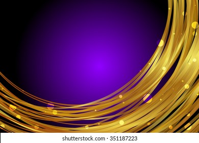 Vector Purple Background With Gold Decoration