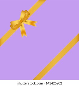 Vector purple background with gold ribbon