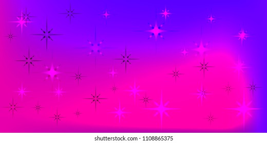Vector purple background with purple stars. For decoration of fabric or postcards.
