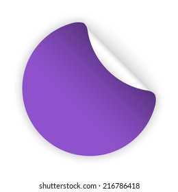 vector purple blank template sticker with light shadow